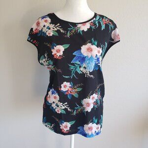 Ted Baker Blouse Top Floral Tropical Sleeveless Polyester Lyocell Size 1 Small